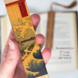 The Sea at Satta by Japanese Ukiyo-e Woodblock Artist Utagawa Hiroshige Handmade Wooden Bookmark - Made in the USA