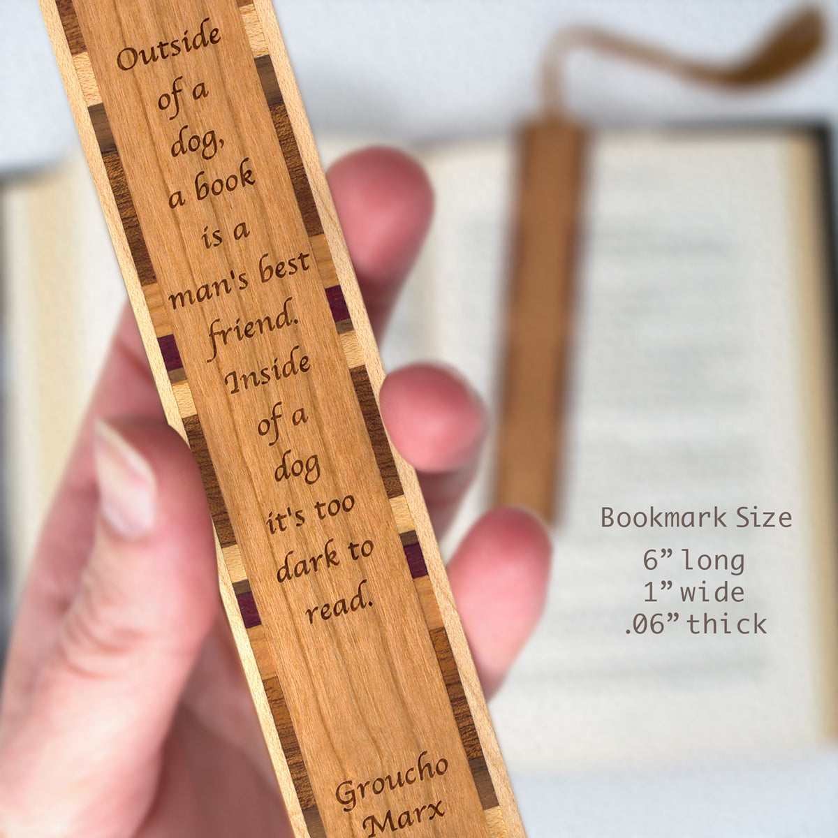 Legendary Black Author Wooden Bookmark with Tassel