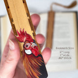 Rooster by Mary Beth Ihnken Handmade Wooden Bookmark - Made in the USA