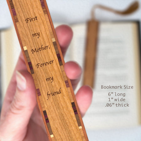 Mother Friend Quote Handmade Engraved Wooden Bookmark - Made in the USA