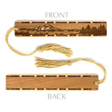 Mountain Wilderness Handmade Engraved Wooden Bookmark - Made in the USA