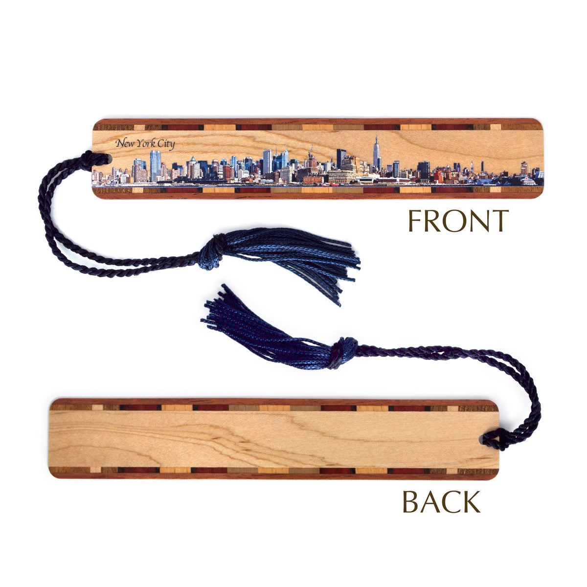 Seattle Washington City Skyline Color Wooden Bookmark - View #4