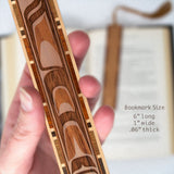 Engraved Handmade Wooden Bookmark Native American Design - Made in the USA