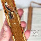 Osprey Raptor Bird (Double Sided) Handmade Wooden Bookmark - Made in the USA
