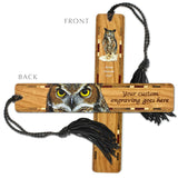 Great Horned Owl Bird (Double Sided) Handmade Wooden Bookmark - Made in the USA
