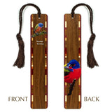 Painted Bunting Cardinal Bird (Double Sided) Handmade Wooden Bookmark - Made in the USA