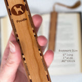 Poodle Handmade Engraved Dog Wooden Bookmark - Made in the USA