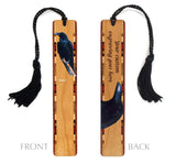 Raven Bird (Double Sided) Handmade Wooden Bookmark - Made in the USA