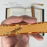 Red Tailed Hawk Raptor Bird (Double Sided) Handmade Wooden Bookmark - Made in the USA