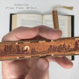 Wolf Howling at the Full Moon Handmade Engraved Wooden Bookmark - Made in the USA