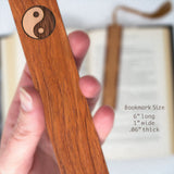 Chinese Yin and Yang Handmade Engraved Wooden Bookmark - Made in the USA