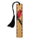 Cardinal Bird (Double Sided) on Handmade Wooden Bookmark  - Made in the USA