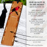 Cardinal Bird (Double Sided) on Handmade Wooden Bookmark  - Made in the USA