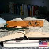 Cat Eyes Engraved with added Color Handmade Wooden Bookmark - Made in the USA