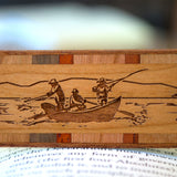 Drift Boat Fishing Handmade Laser Engraved Wooden Bookmark - Made in the USA