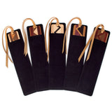 Set of Five Handmade Inlaid Wooden Bookmarks (with black gift pouches and optional suede tassels) 608 - Made in the USA