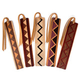 Set of Five Handmade Inlaid Wooden Bookmarks (with black gift pouches and optional suede tassels) 608 - Made in the USA