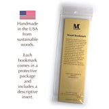 Handmade Solid Wooden Bookmark Design 12 - Made in the USA