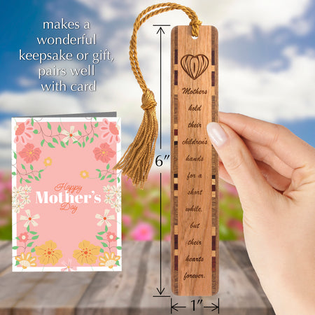 Mother Quote Handmade Engraved Wooden Bookmark - Made in the USA