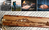 Mountain Wilderness Handmade Engraved Wooden Bookmark - Made in the USA