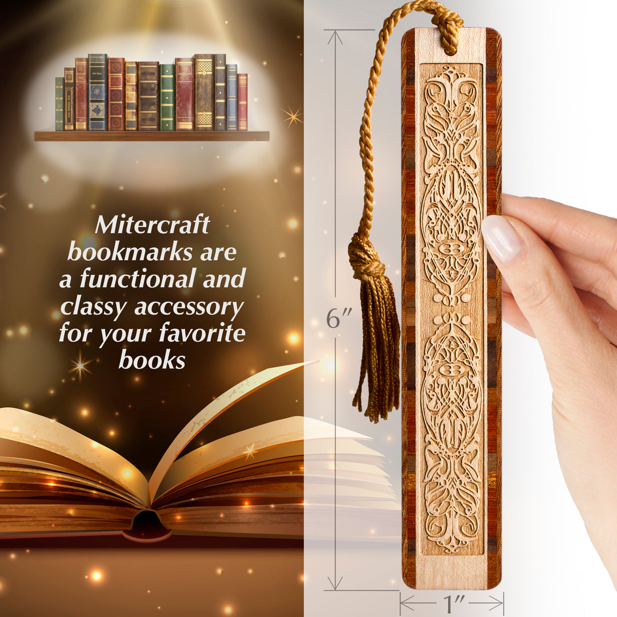 Personalised Any Name Star Design Gift Wooden Engraved Bookmark BK