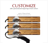 Bald Eagle Bird National Symbol (Double-Sided) on Handmade Wooden Bookmark - Made in the USA
