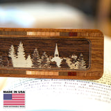 Raven with Moon Handmade Engraved Wooden Bookmark - Made in the USA