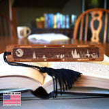 Raven with Moon Handmade Engraved Wooden Bookmark - Made in the USA