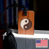 Chinese Yin and Yang Handmade Engraved Wooden Bookmark - Made in the USA