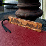 Wolf Howling at the Full Moon Handmade Engraved Wooden Bookmark - Made in the USA