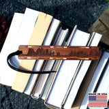 Wolf Howling at the Full Moon Handmade Engraved Wooden Bookmark - Made in the USA