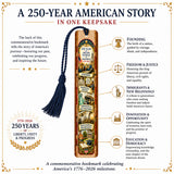 America 250 Years Wooden Bookmark | 1776-2026 American Heritage Commemorative | Double-Sided Patriotic Keepsake | Made in the USA