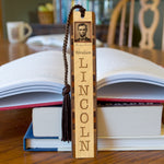 President Abraham Lincoln Handmade Engraved Wooden Bookmark - Made in the USA