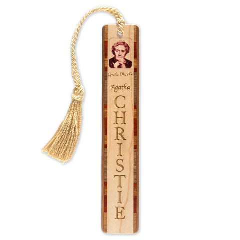 Author Agatha Christie Handmade Engraved Wooden Bookmark - Made in the USA