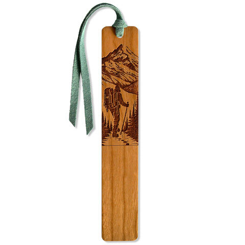 Backpacker Engraved Handmade Wooden Bookmark With Tassel - Made in the USA