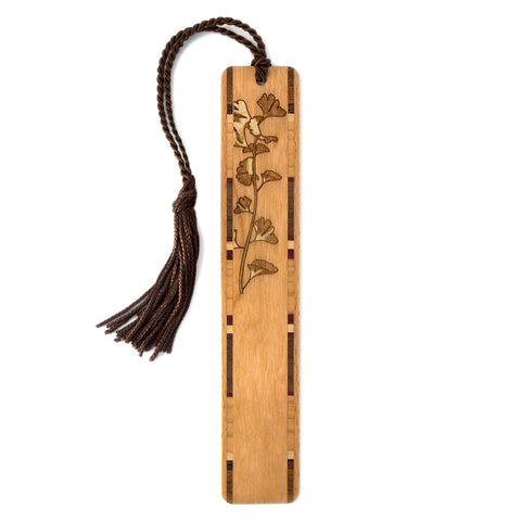 Ginkgo Handmade Engraved Wooden Bookmark - Made in the USA
