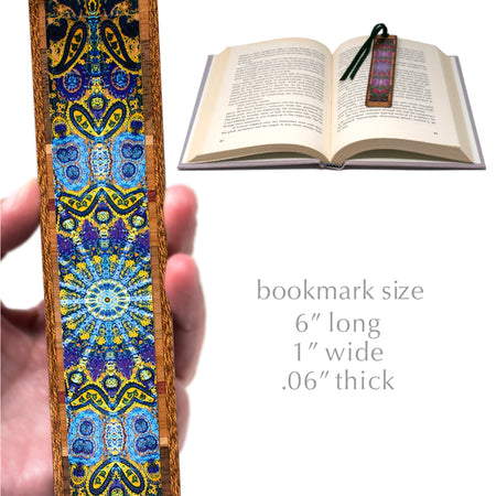 Paisley Design (Double Sided) Colorful Wooden Bookmark - Made in USA