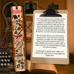 Crime & Mystery Bookmark – Handcrafted Wood Detective Theme Icons – Perfect Gift for Thriller and Whodunit Fans