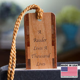 George R.R. Martin Quote Living a Thousand Lives Handmade Engraved Wooden Bookmark - Made in the USA