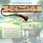 Golf Vintage Design On Wooden Bookmark Handmade - Made in USA