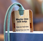Funny Golf Bookmark – “Maybe This Will Help” Swing Tips – Wood Gift for Golfers – UV-Printed – Handmade USA – Golf Coach Humor