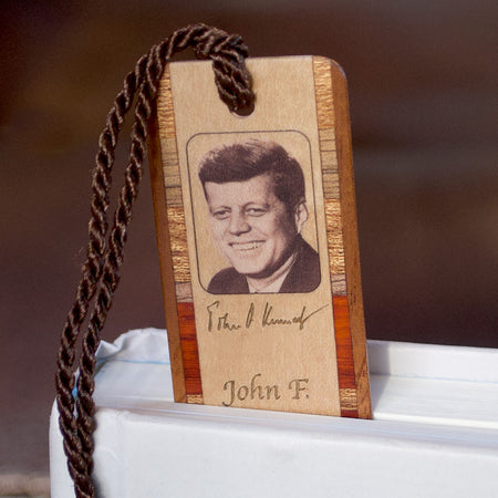 President John F. Kennedy Handmade Wooden Bookmark - Made in the USA