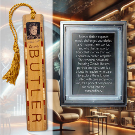 Author - Octavia Butler Wooden Bookmark with Tassel