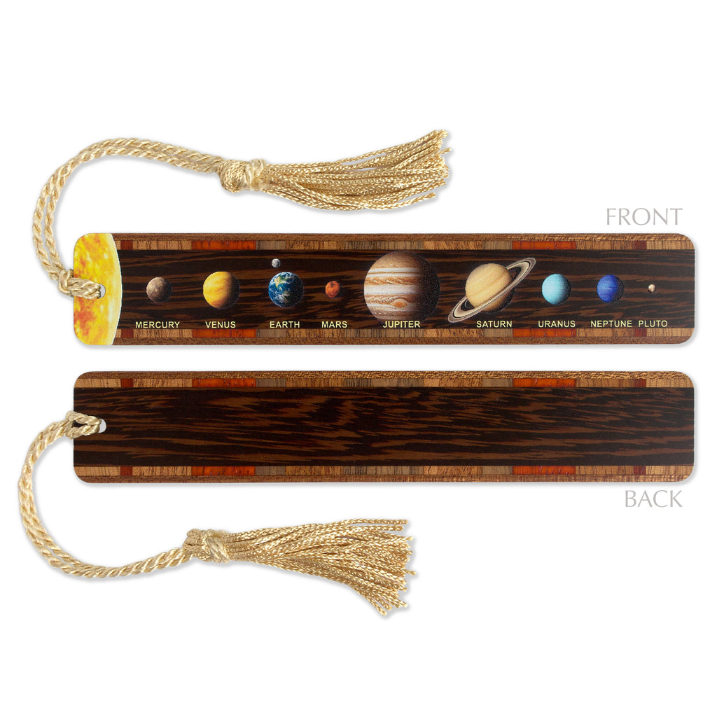 Solar System Bookmark Design Solar System Wood Bookmark – 9 Planets & Sun – Mitercraft Handmade USA