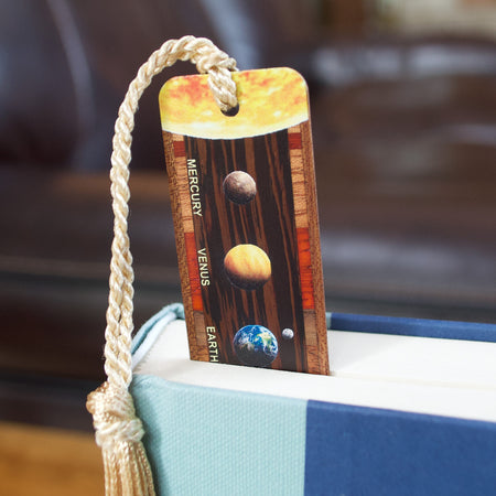 Solar System Wood Bookmark – 9 Planets & Sun – Mitercraft Handmade USA – Astronomy Gift – Science Bookmark – Teacher Gift