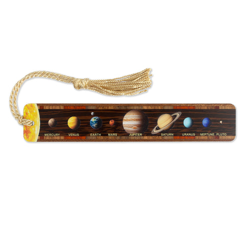 Solar System Wood Bookmark – 9 Planets & Sun – Mitercraft Handmade USA – Astronomy Gift – Science Bookmark – Teacher Gift