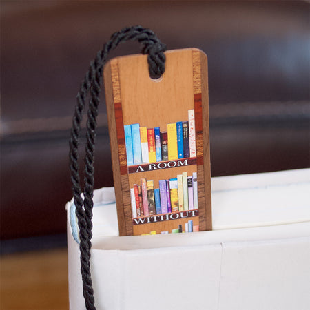 A Room Without Books Quote Handmade Wooden Bookmark - Made in the USA