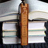 Socrates - Greek Philosopher Engraved Wooden Bookmark with Gold Rope Tassel