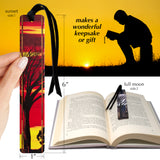 Sunset and Moonrise Double Sided Wooden Bookmark - Made in The USA