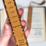 Henry David Thoreau Poet Imagination Quote Handmade Engraved Wooden Bookmark - Made in the USA
